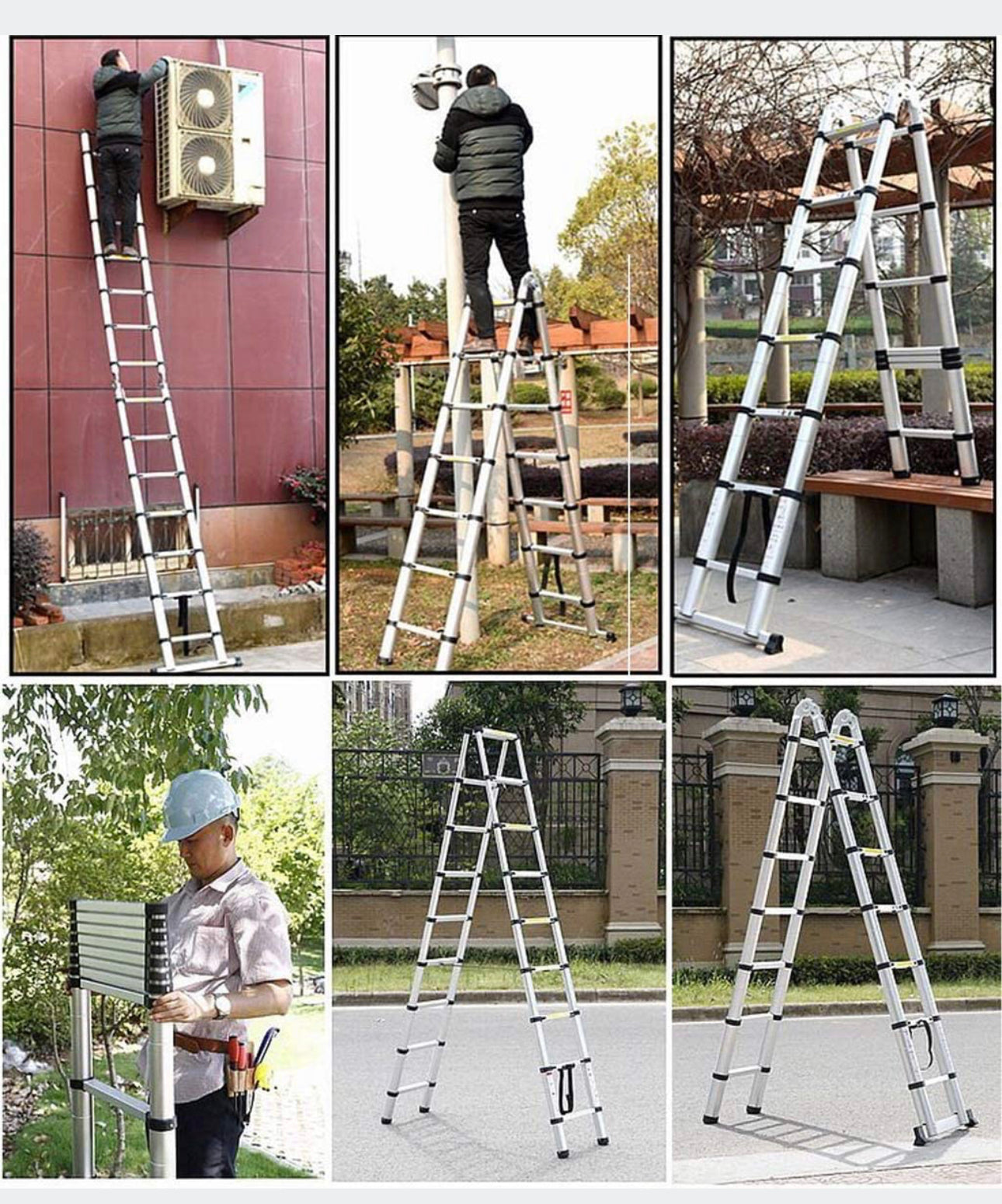 3.8m Folding TELESCOPIC LADDER Aluminum