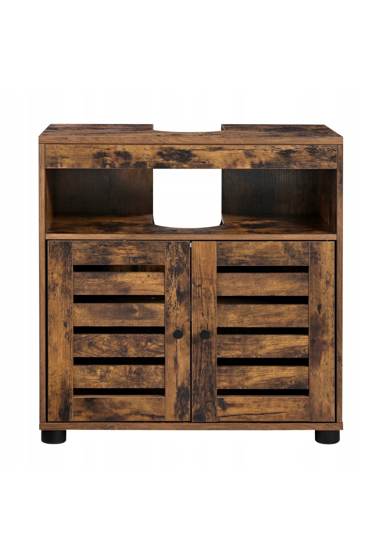 The brown LOFT standing cabinet under the washbasin