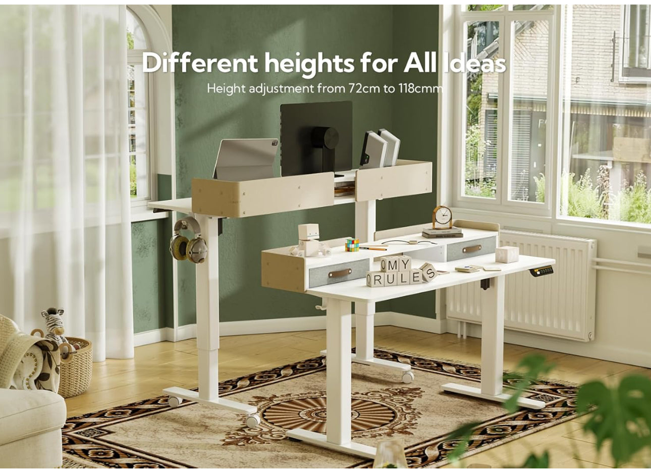 Electric Standing Desk with Drawers
