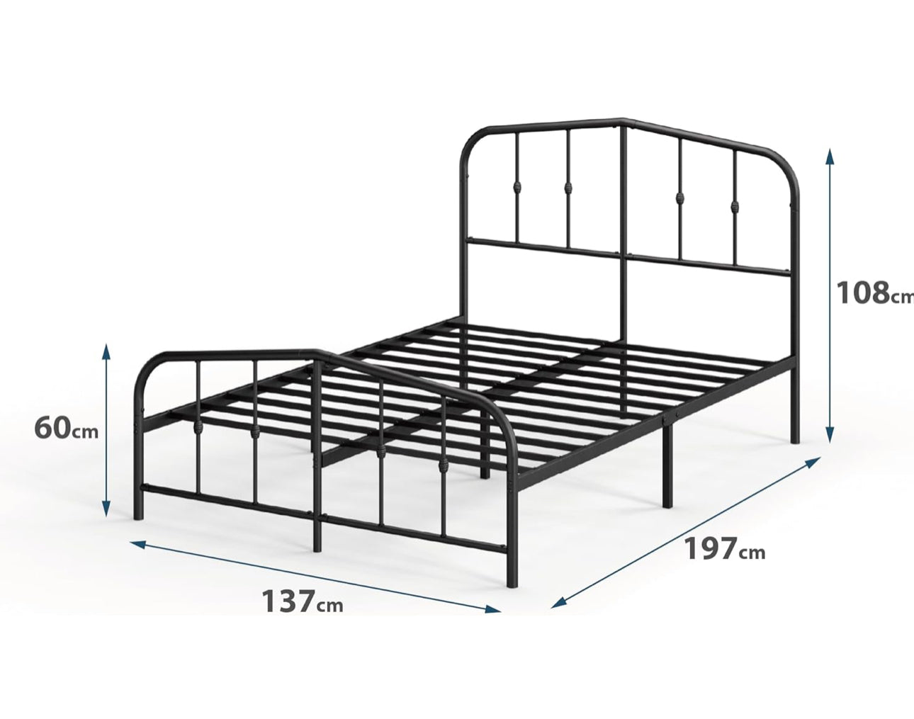 Double Bed frame - Bed 135x190 cm