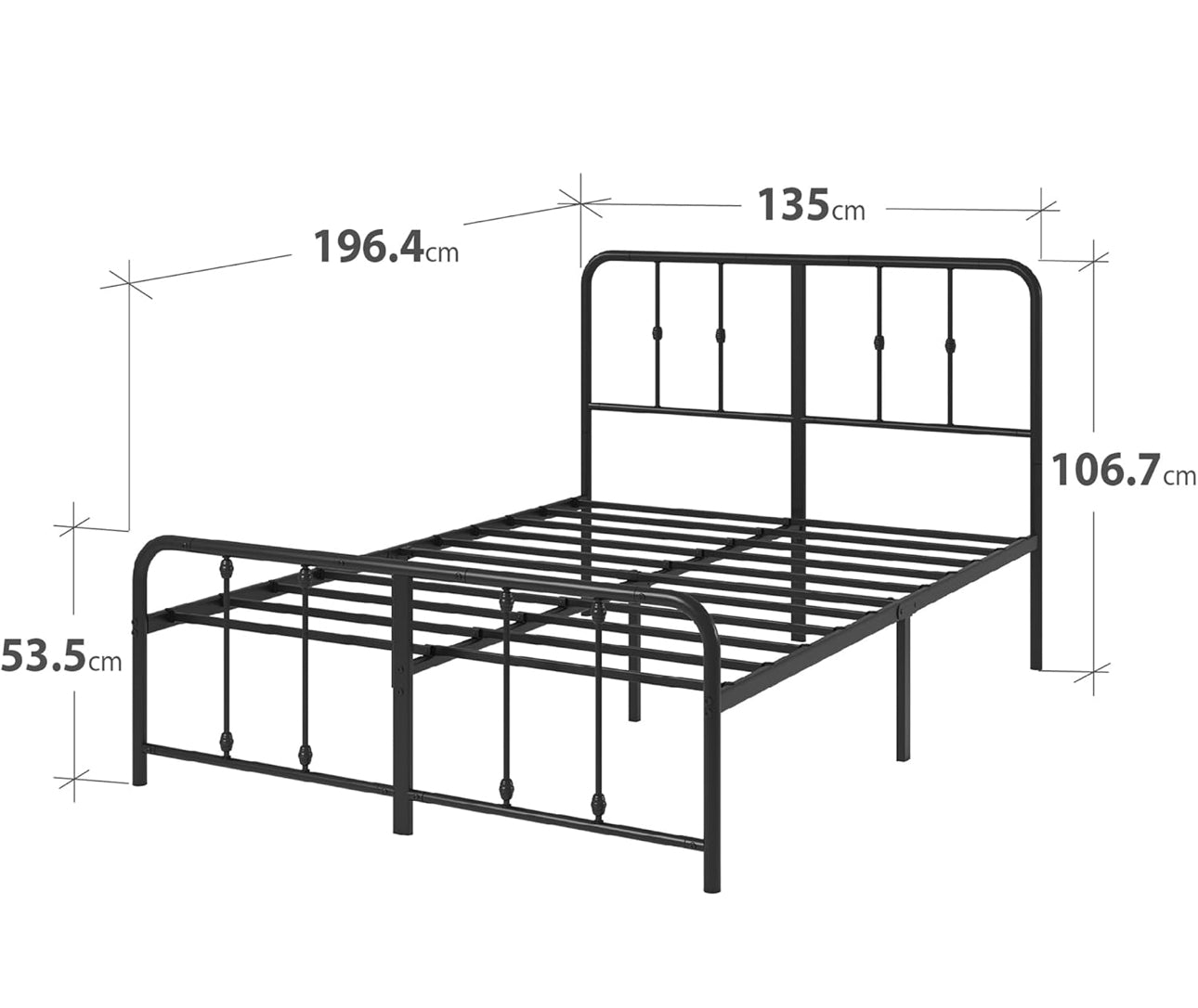 Double Bed Frame – Bed 135x190 cm