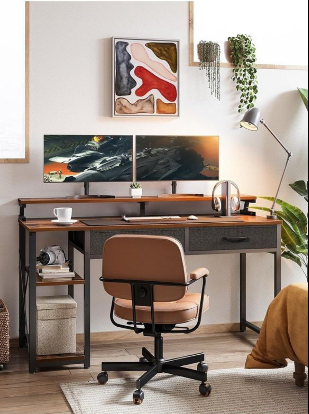 Computer Desk with Drawers 120 x 48 cm