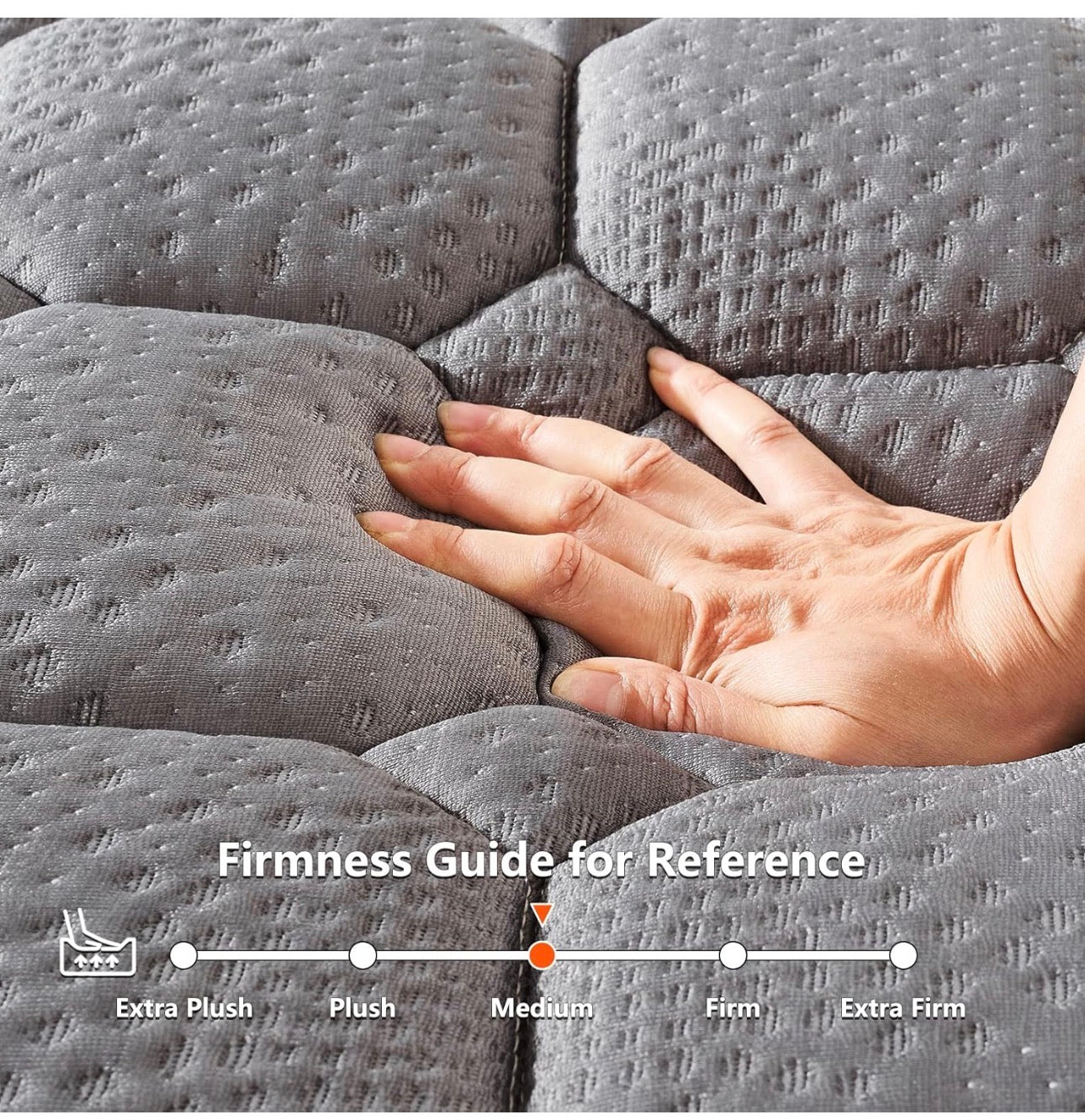 4FT6 Double Mattress, 10 Inch Hybrid Mattress with Breathable Memory Memory Foam and Individually Pocket Spring - Medium Firm, Grey