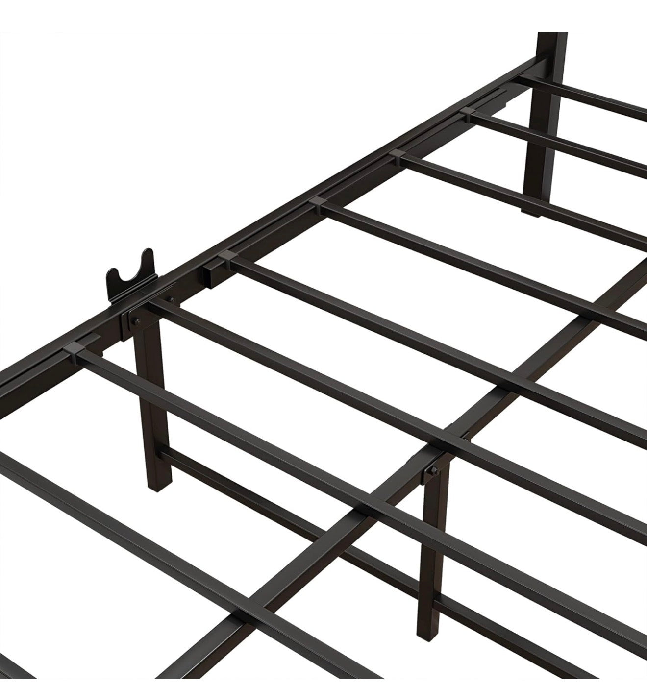 Metal Platform Bed Frame 3 FT Single with Wooden Headboard and Footboard Heavy Duty Steel Support, No Box Spring Needed, Easy Assembly, Black