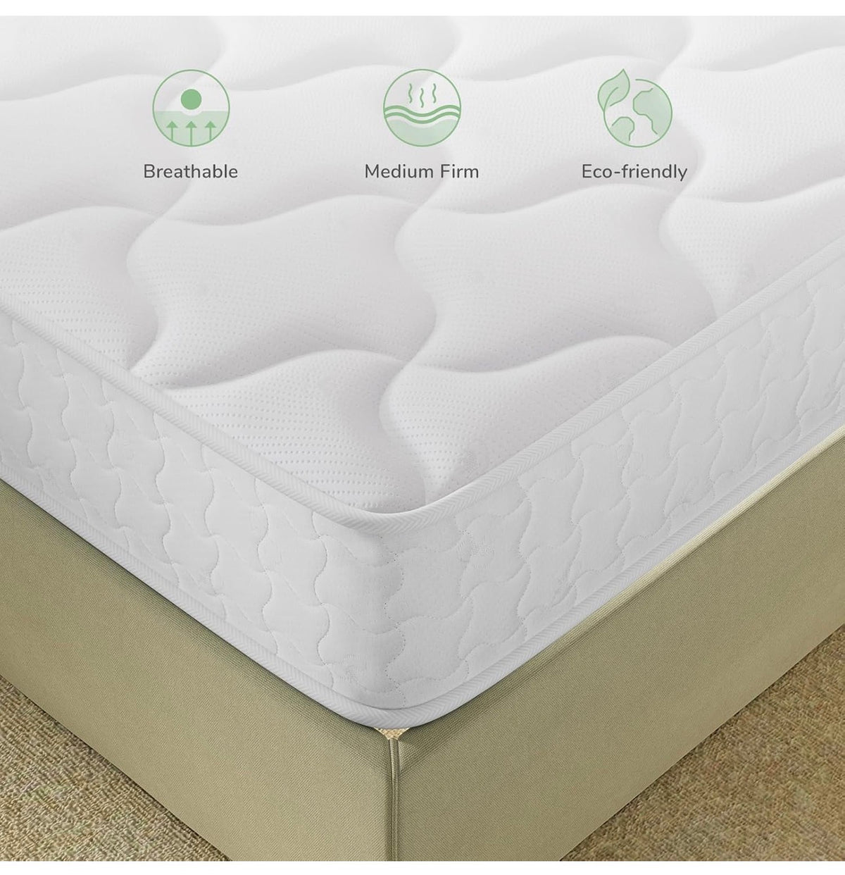 Double Mattresses, 8 Inch Pocket Sprung Mattresses with Breathable CertiPUR-US Foam and Skin-friendly OEKO-TEX Fabric, Medium Firm 4FT6 Mattress 135x190x20cm