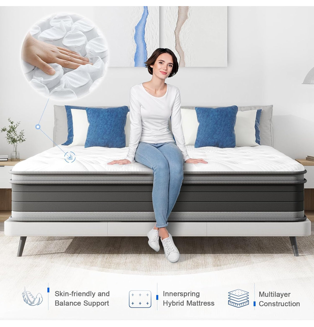 3FT Single Mattress, Sleeping Sprung Mattress Medium