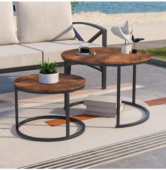 Round Coffee Tables Set of 2