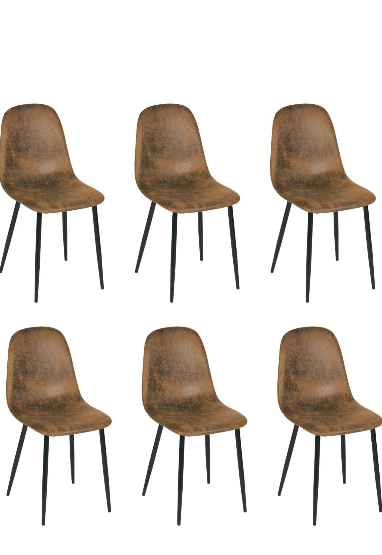 Set of 6 Suede Dining Chairs Soft Chairs Upholster
