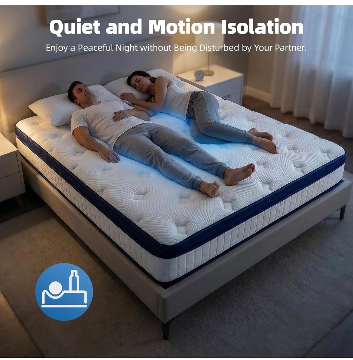 Double Mattresses 4FT6, 10Inch Memory Foam Pocket Sprung Medium Firm
Hybrid memory foam and pocket sprung support, breathable fabric, reduced motion transfer and reinforced edges, 135*190*25CM