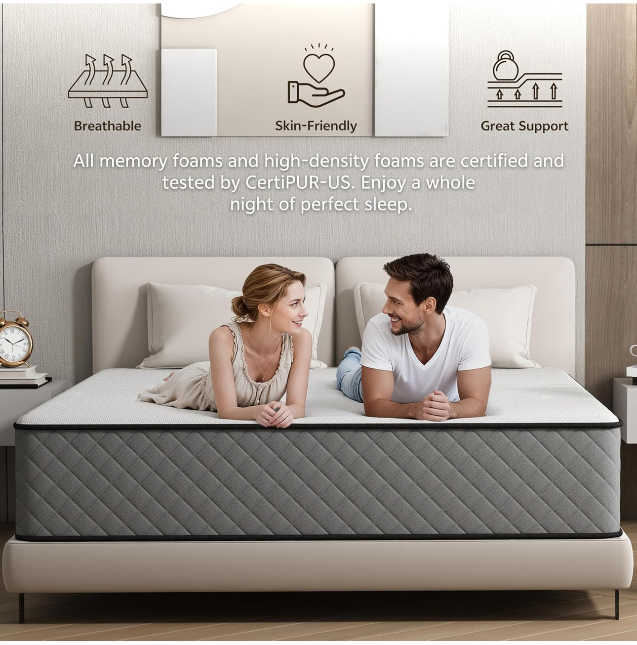 Single Mattress Hybrid Memory Foam Medium Firm
Single Size Mattress, 25CM