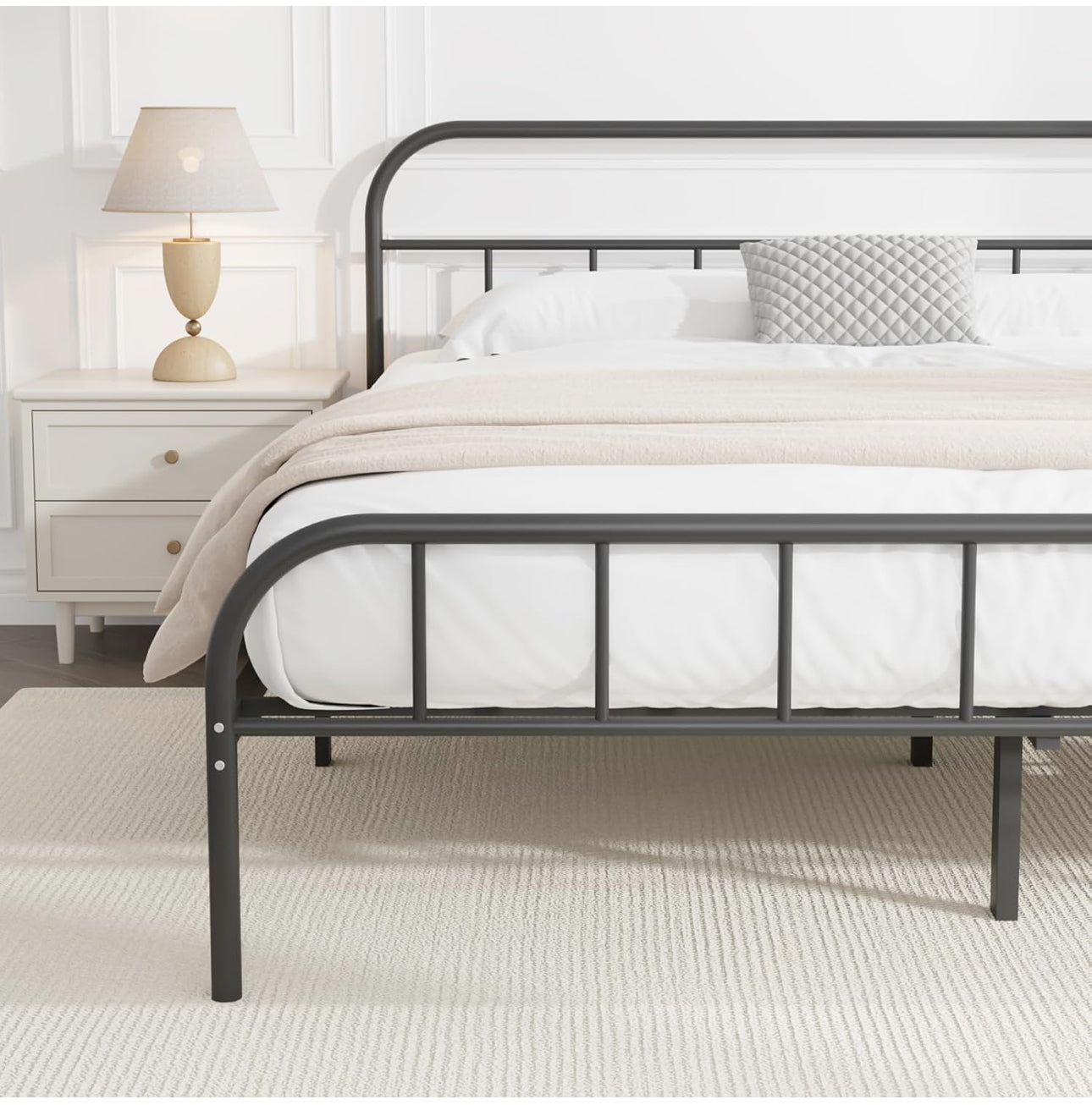 Double Metal Bed Frame with Large Storage Space