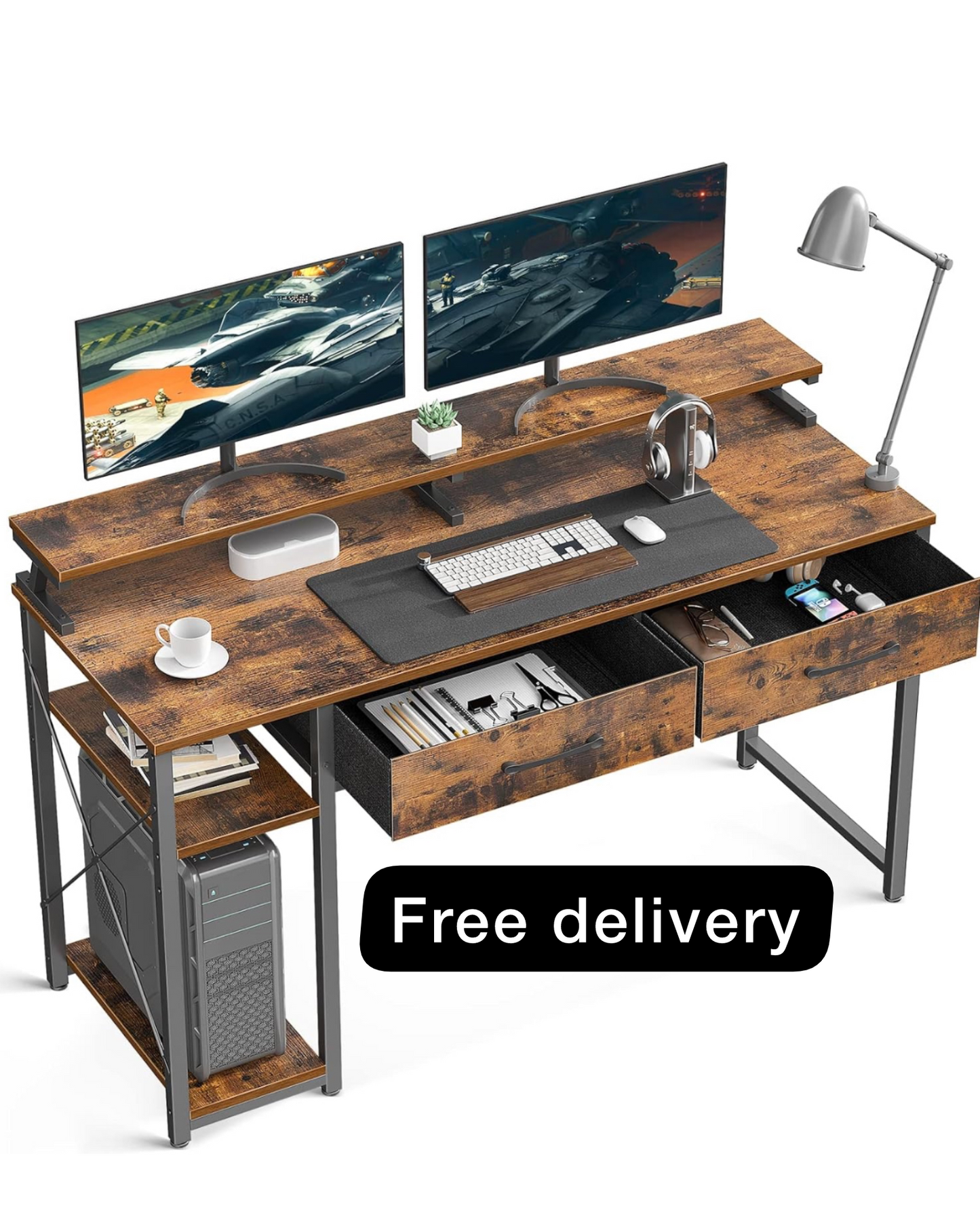 Desk with Drawers 120 x 50 cm