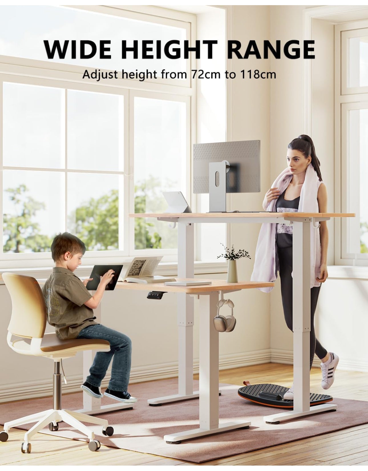 100 x 60cm Electric Height Adjustable Standing Desk