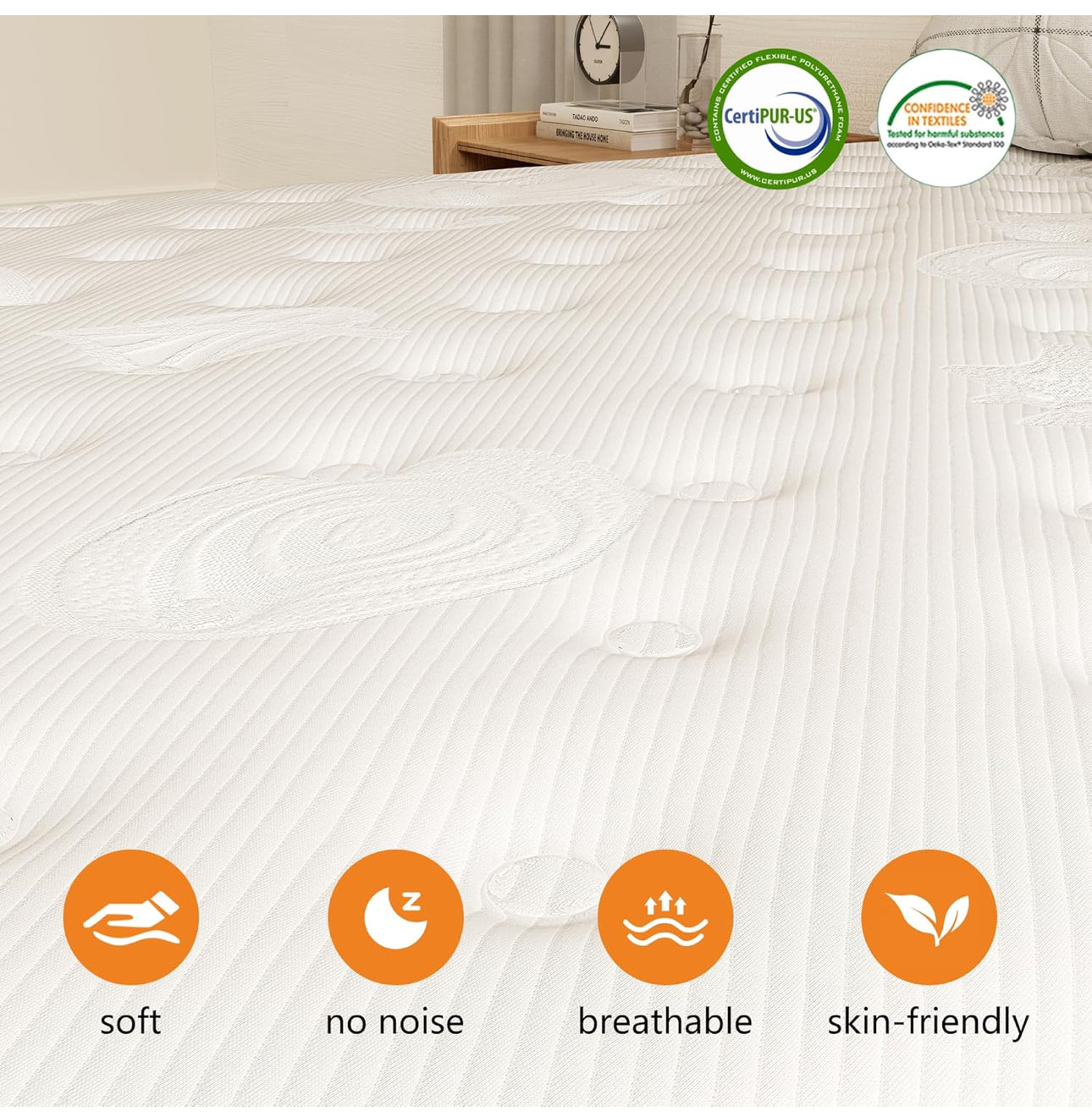 5FT King Size Mattress,10 Inch Medium Firm Gel Memory Foam