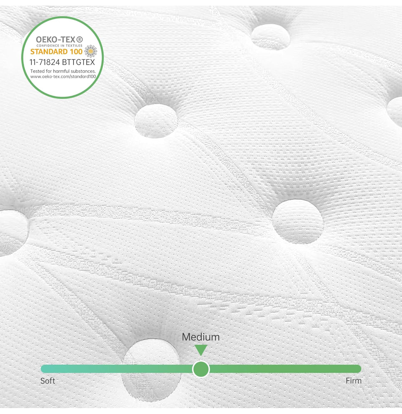 Single, 10 Inch Hybrid Mattress, Medium Firm
with Gel Memory Foam