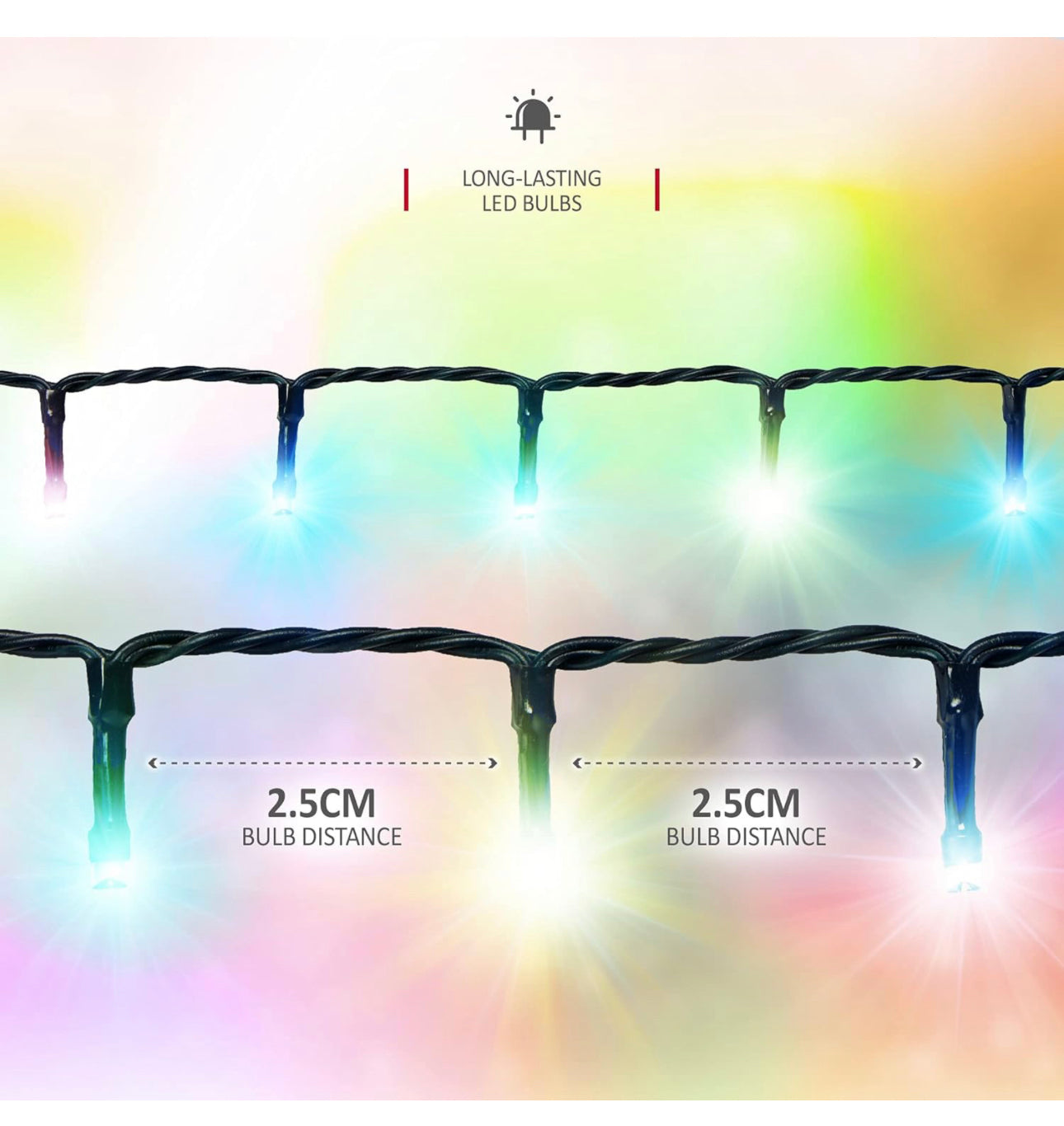 Christmas Tree Lights 2000 LED 50m Multi-Colour