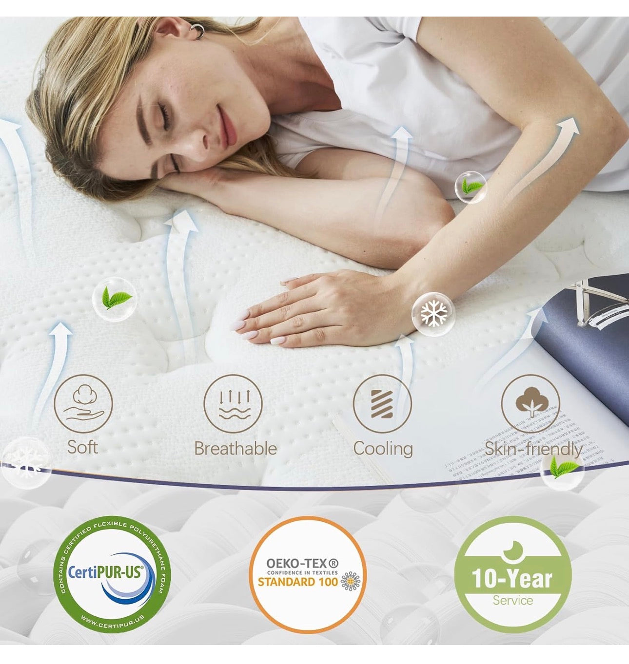 King Mattress, 31cm Hybrid Mattresses King Size 5FT, Memory Foam & Individually Pocket Spring for Pain Relief