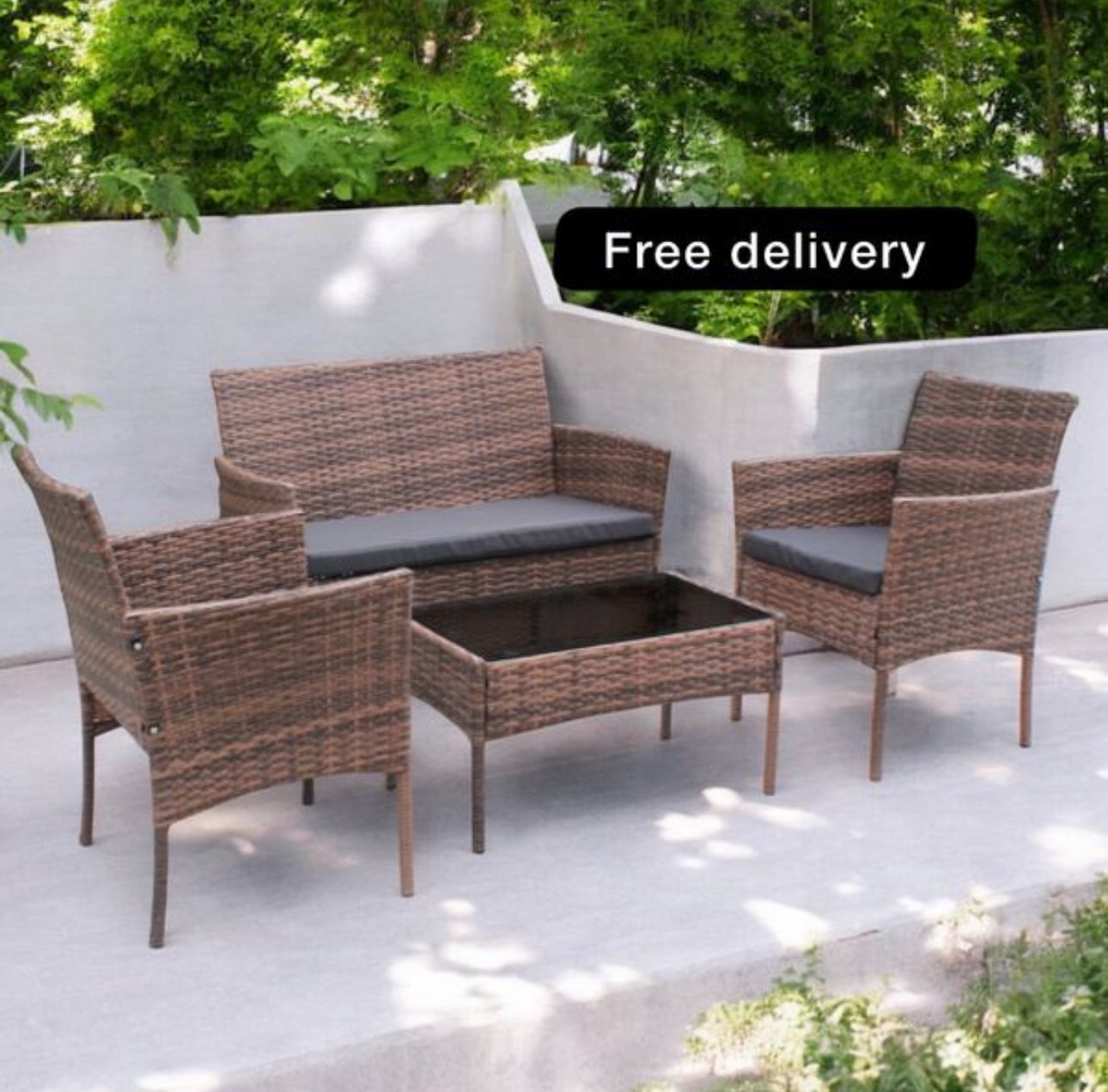 Rattan Garden Outdoor Furniture Set 4 Seaters