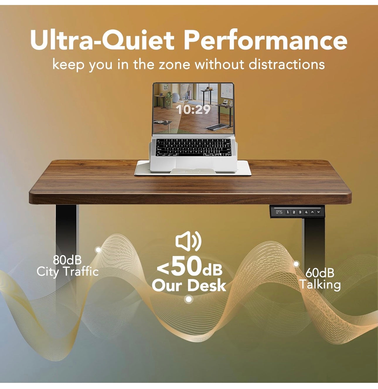 120 x 60 cm Standing Desk with USB Charging port,4 Memory Height Settings, Sit Stand Up Desk for Home Office & Computer Workstation