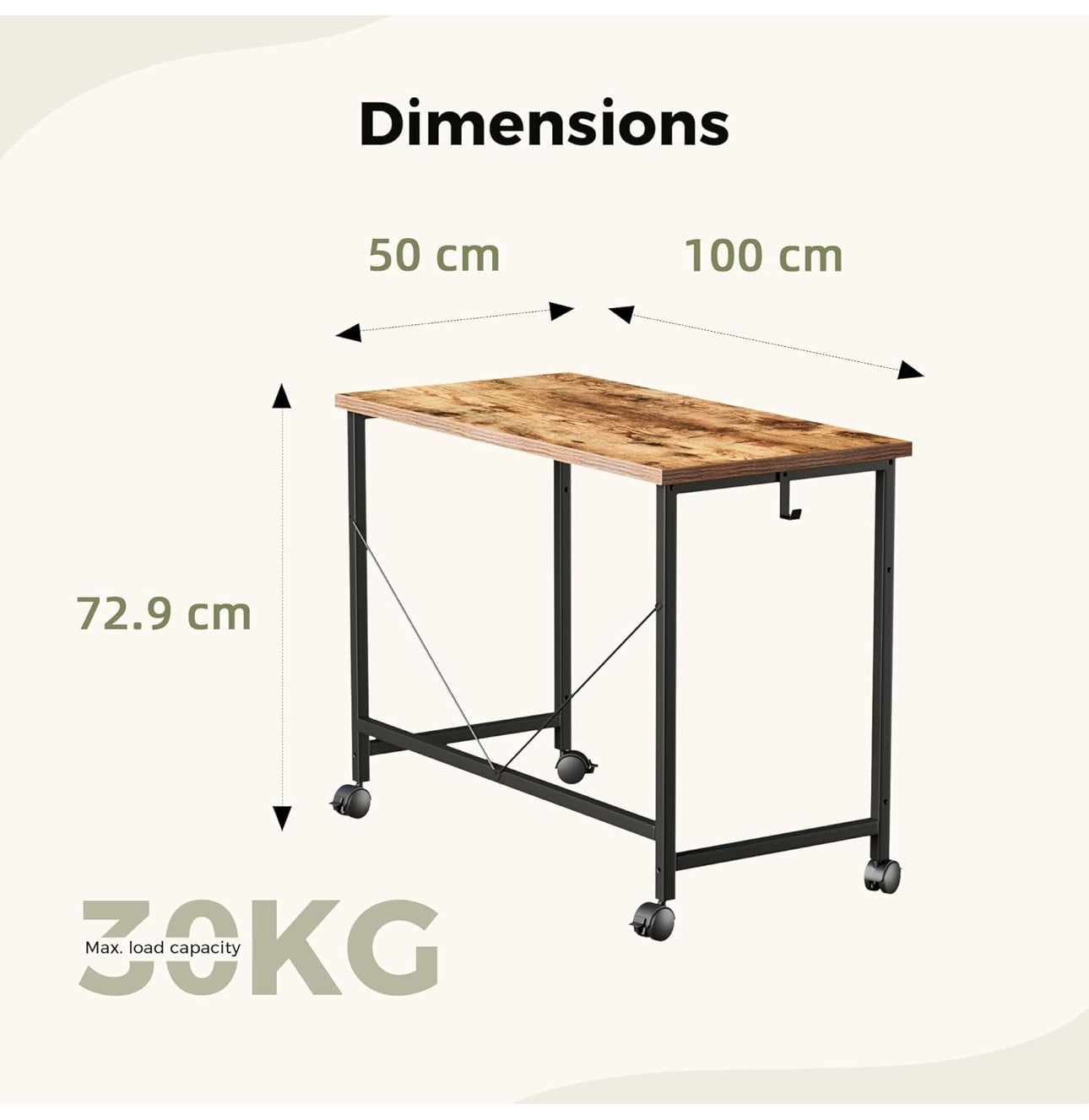 100 cm Computer Desk With Wheel