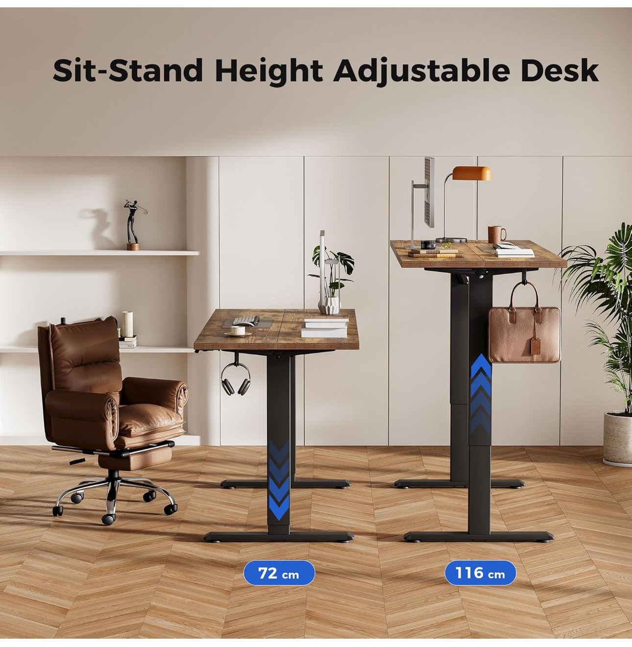 Electric Standing Desk, 100 x 60 cm Height Adjustable