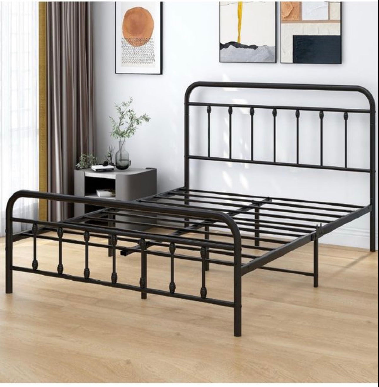 King Size Bed Frame with Headboard and Footboard S