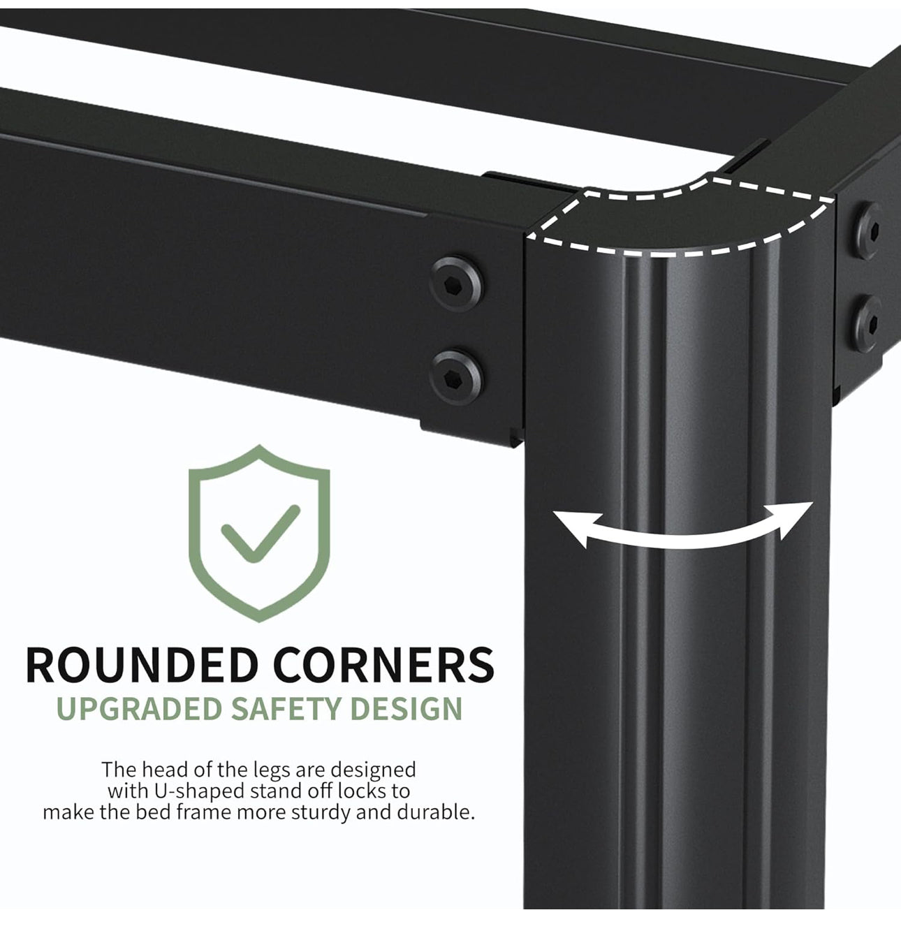 King Size Bed Frame 30.5 cm High with Rounded Corner Legs