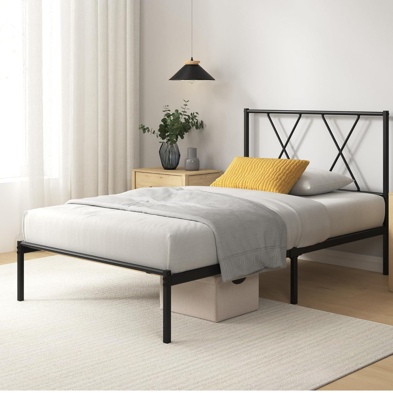 Single Bed Frame  Bed 90x190 cm 30cm Height