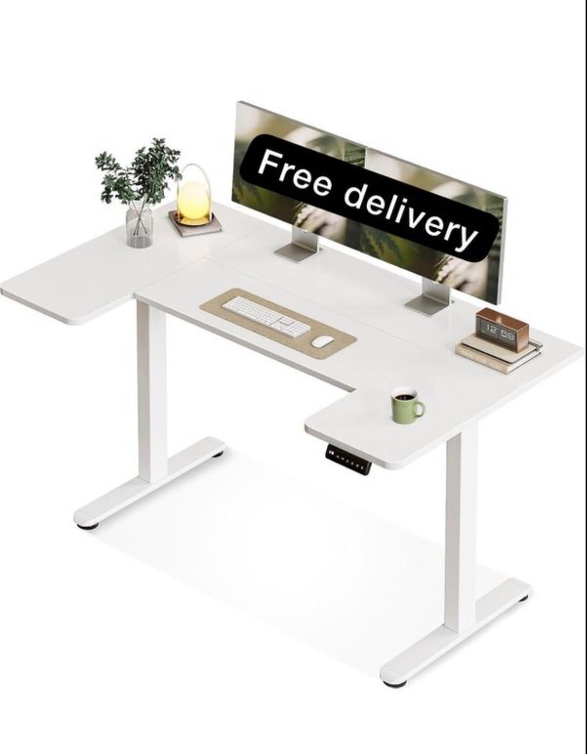 Height Adjustable Desk, U Shaped Standing Desk with 3 Memory Presets
140×70cm Electric Sit Stand Desk, Ergonomic Wrap Around Computer Table, Ultra Quiet Motor for Home Office Living Room, White