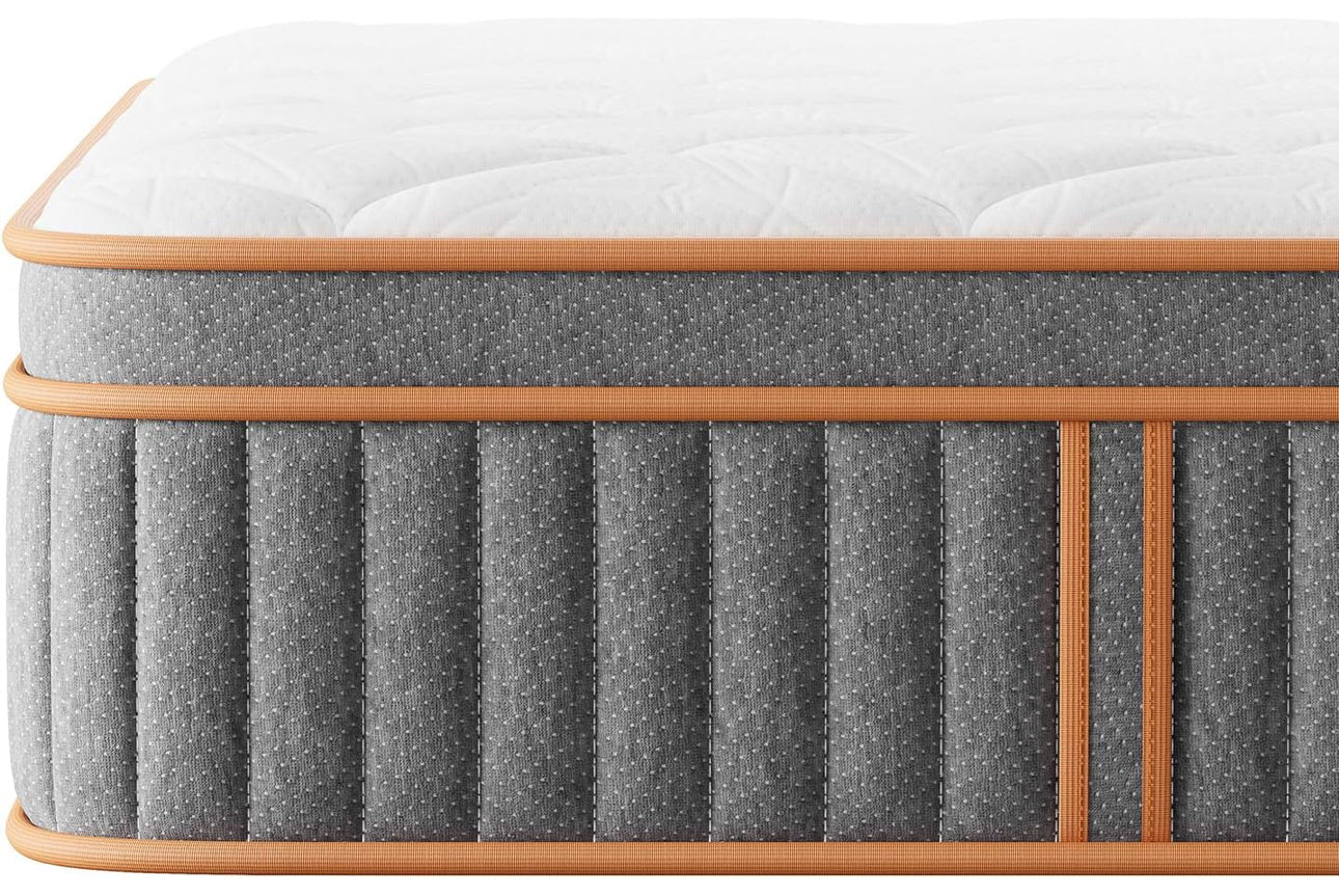 Double Mattresses 10.6Inch Hybrid Mattress Double Bed, Memory Foam Pocket Spring Mattresses Medium Firm