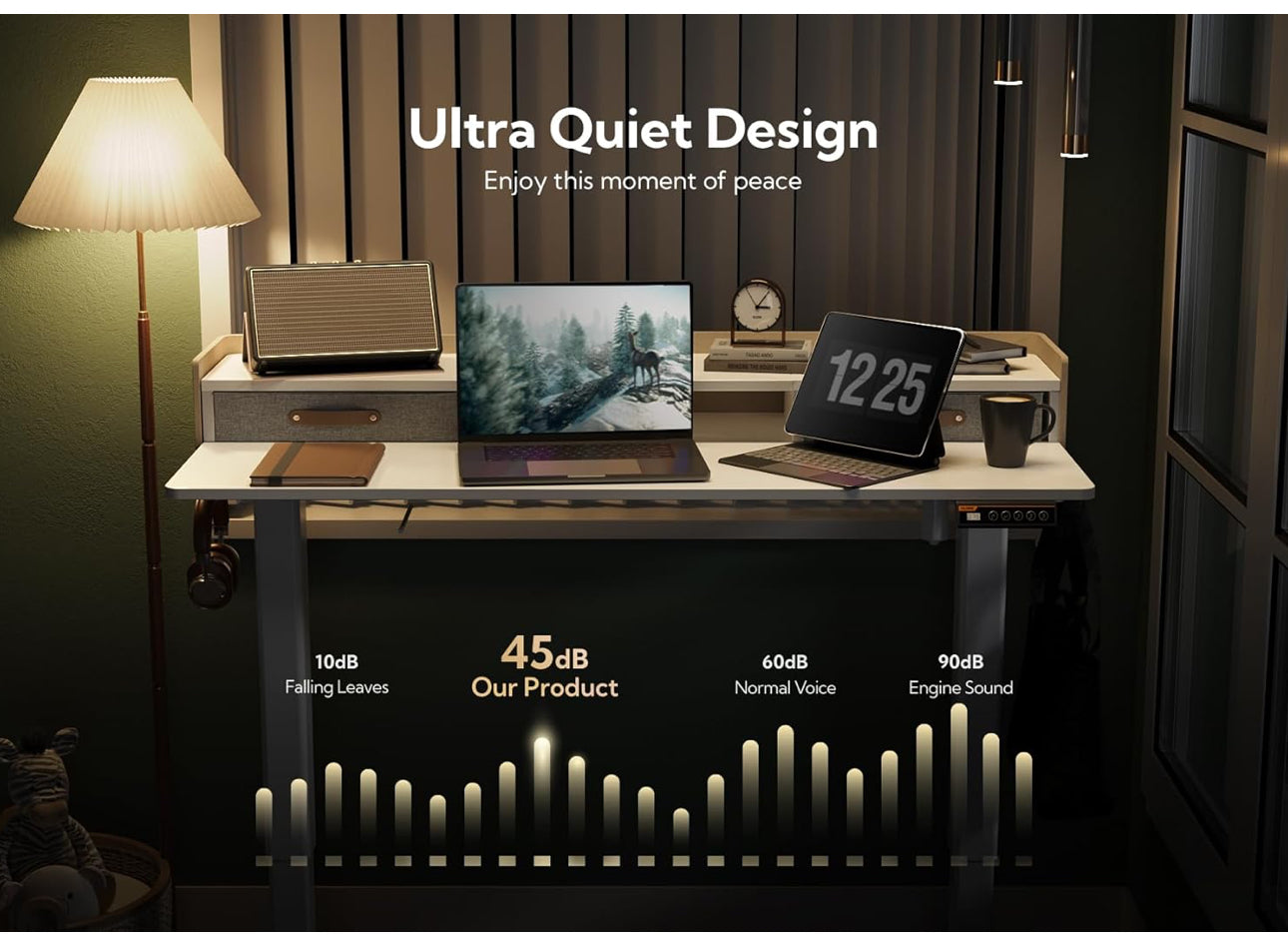 Electric Standing Desk with Drawers