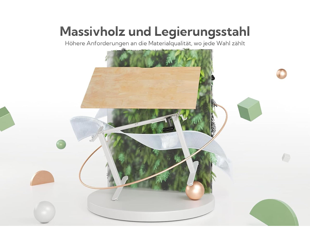 Solid Wood Electric Standing Desk