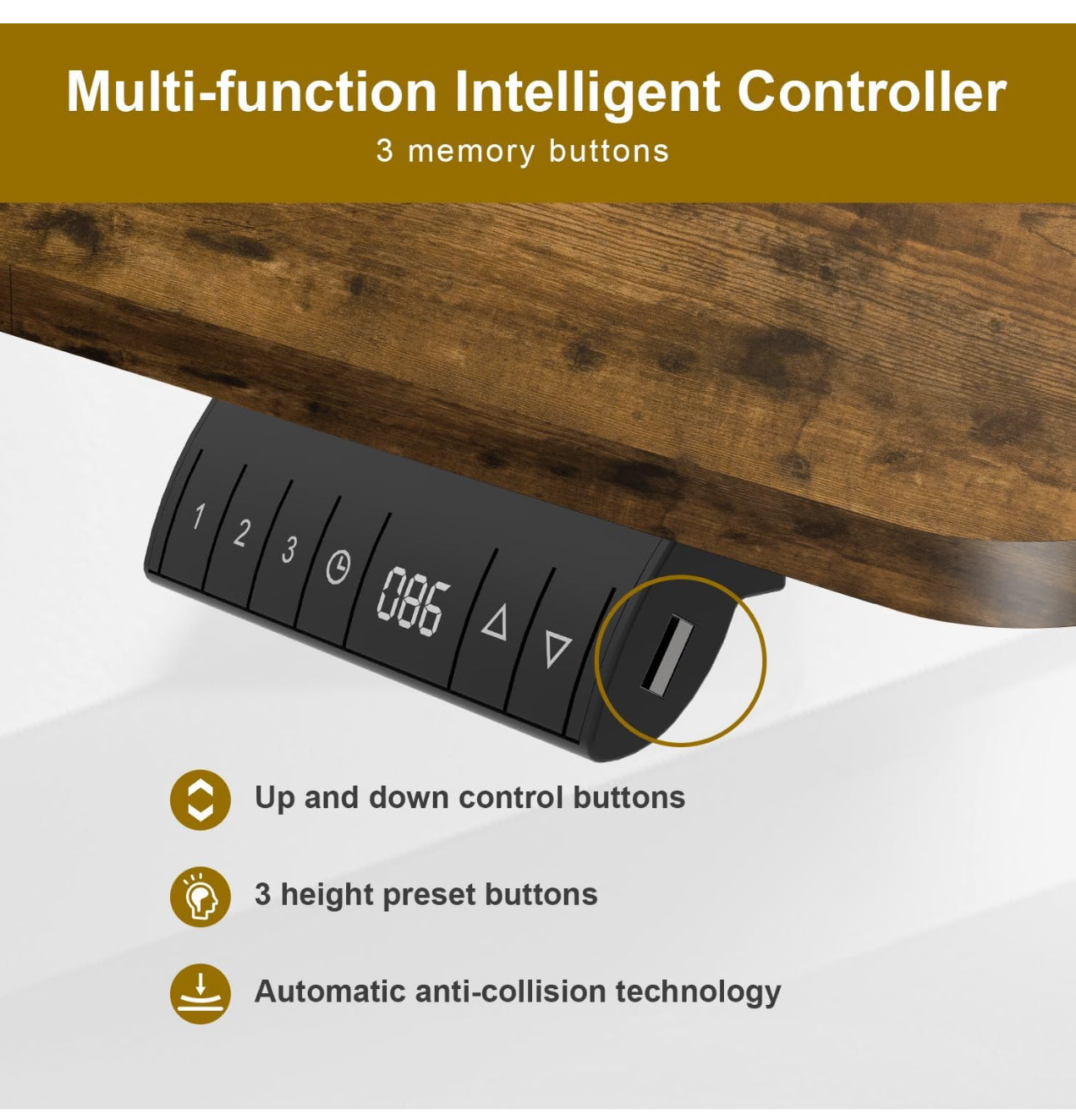Electric Standing Desk with USB Charging Port