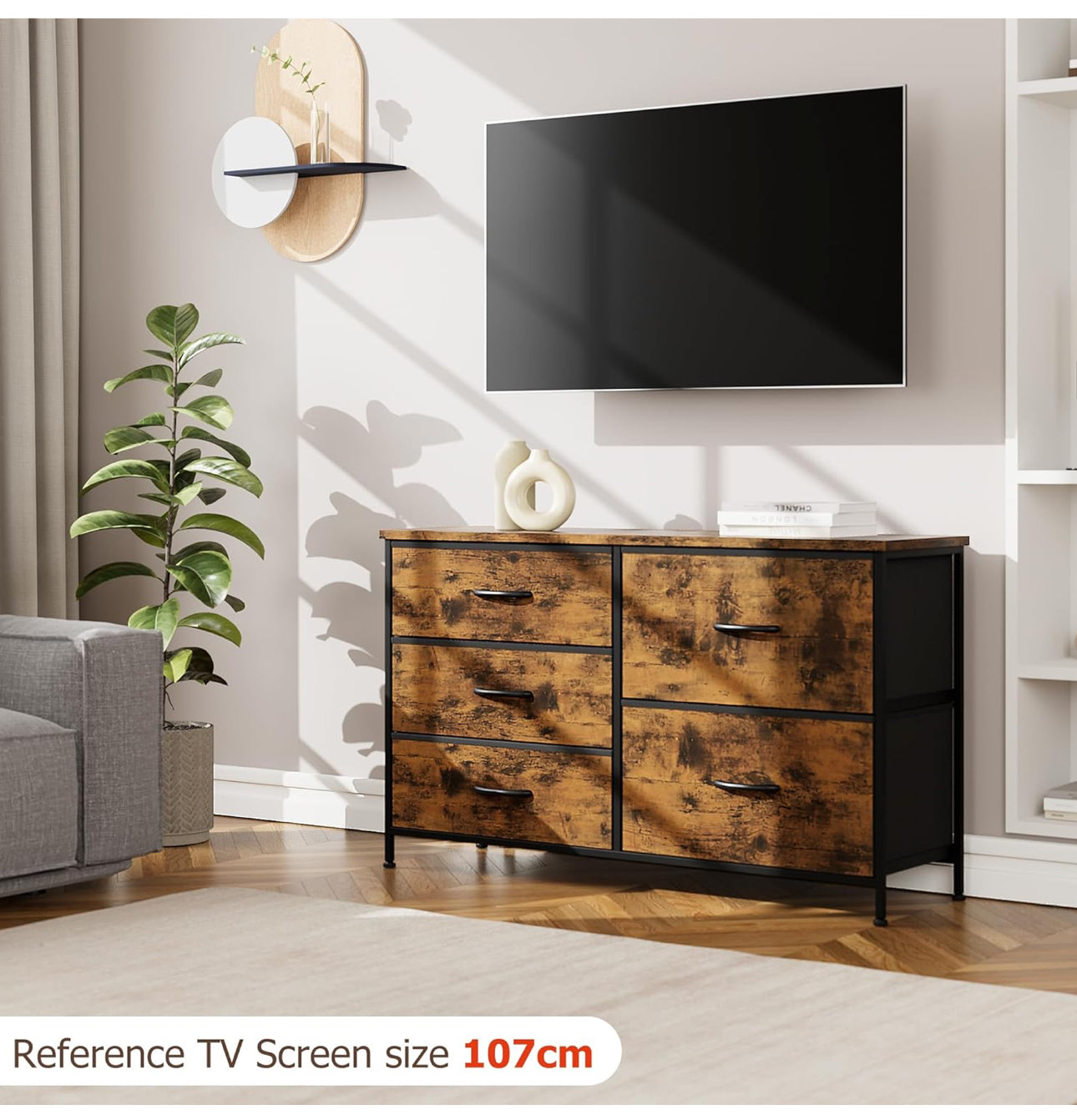 Dresser for Bedroom with 5 Drawers