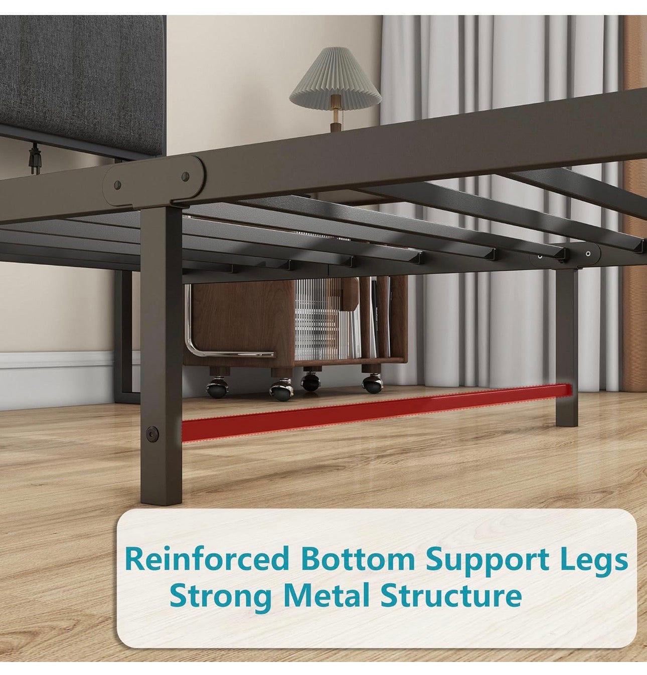 3ft Single Bed Frame With Storage Headboard, Upholstered Platform Bed Frame/Mattress Foundation/Metal Slat Support/No Box Spring Needed/Dark Grey bed frames single