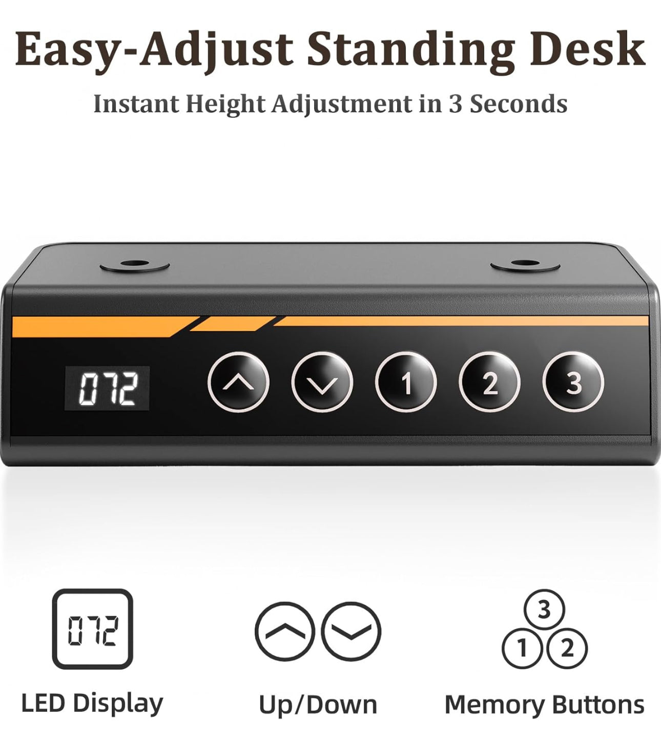 Electric Standing Desk with Drawer 120 x 60 cm