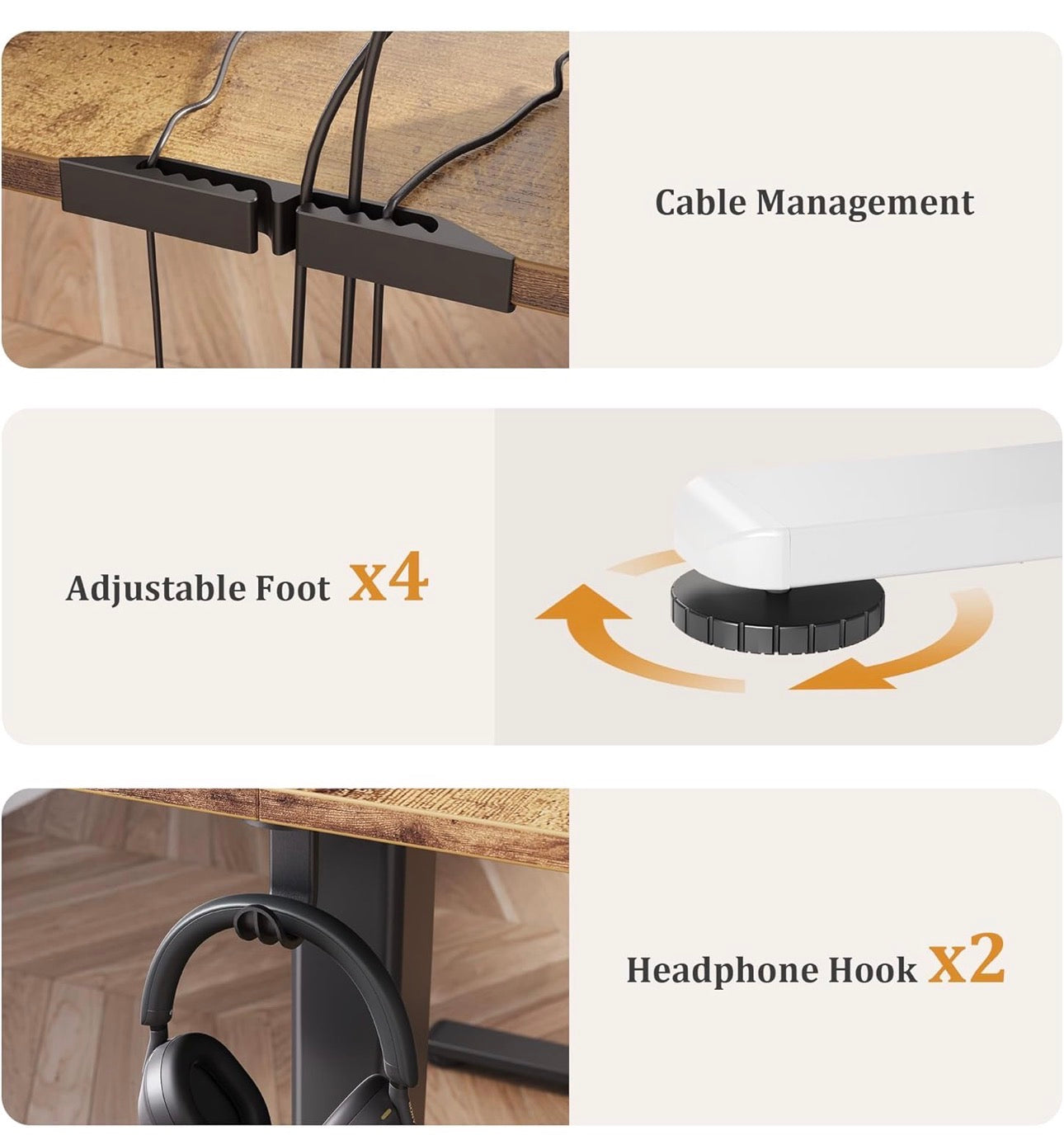 Standing Desk with Drawer Keyboard Tray, 120x60cm