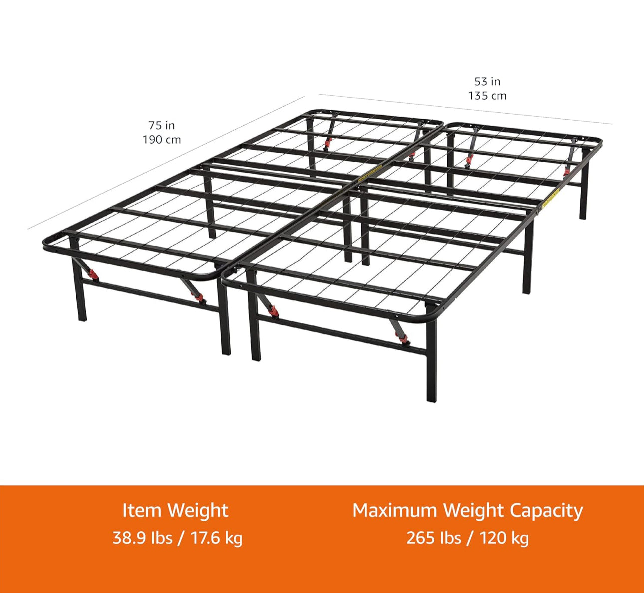 Foldable Platform Double Bed Frame