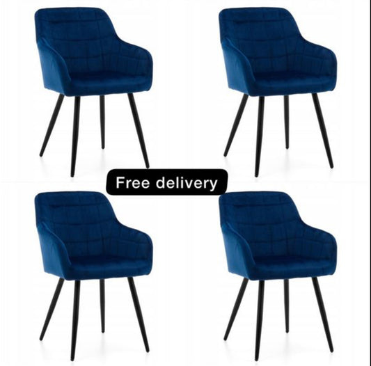 Velvet chairs set of 4