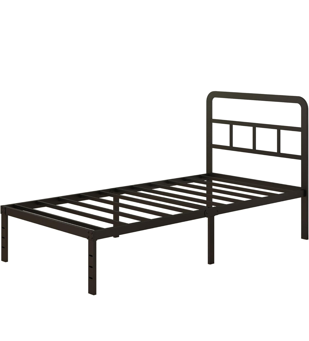 Black Single Bed Frame with Curved Headboard