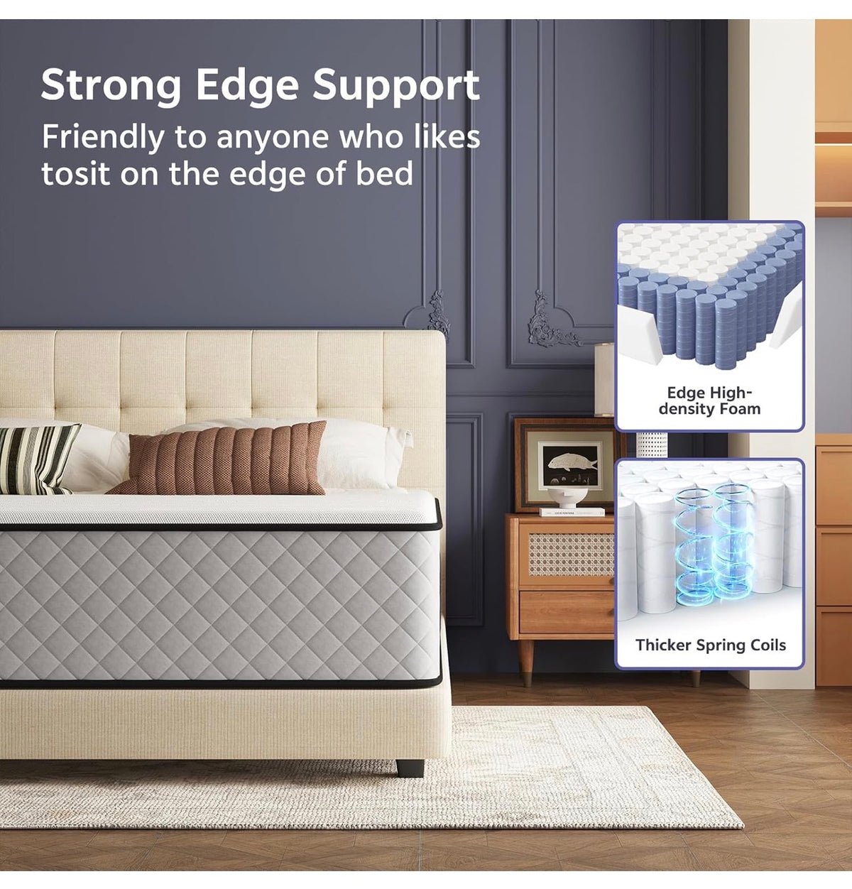 25CM Small Double Mattress – The Innerspring Hybrid Memory Foam Bed in a Box for Ultimate Support and Pressure Relief，Small Double Size Mattress(190x120x25CM)