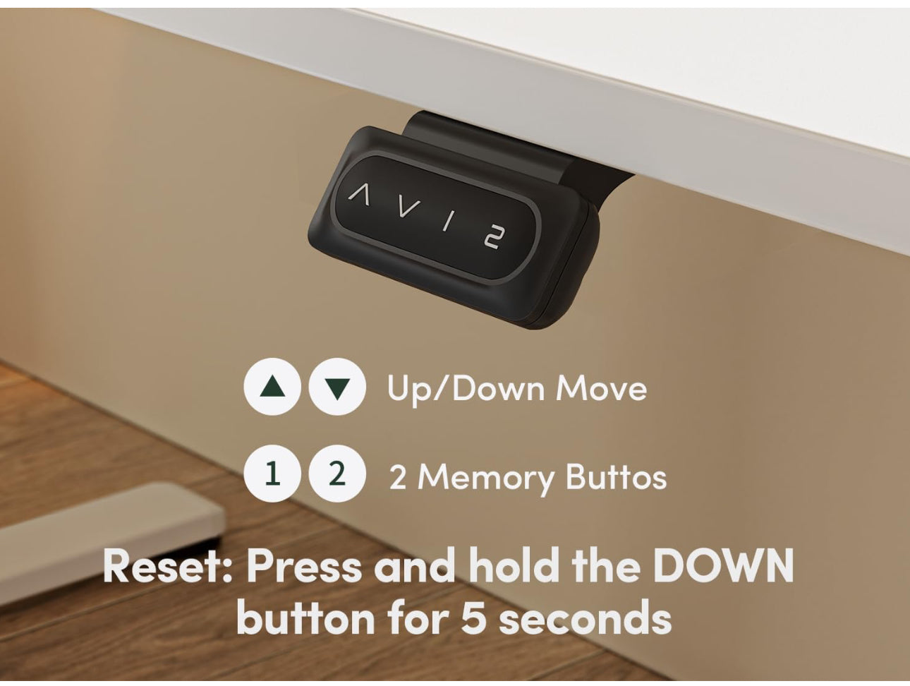 100 x 60 cm, Standing Desk with Memory Control