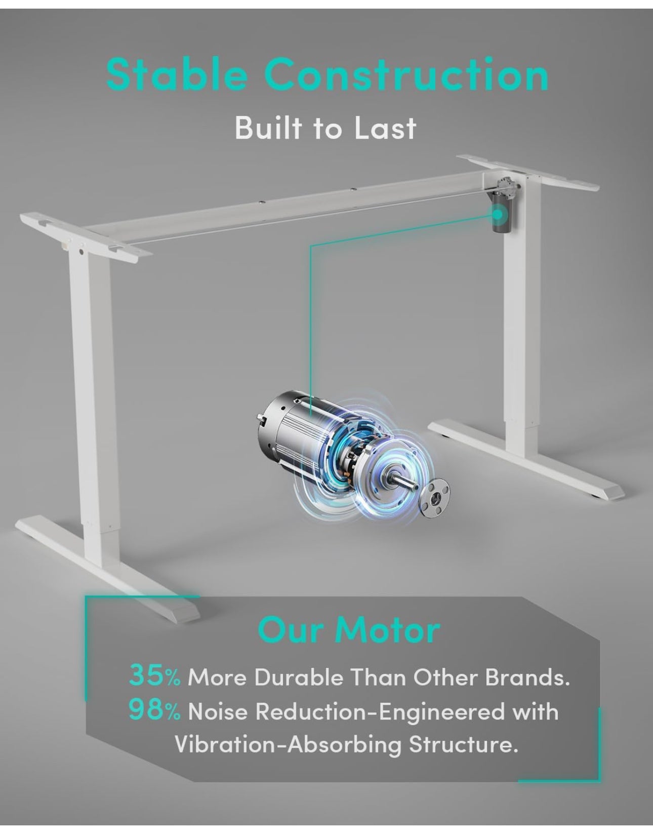 Electric Height Adjustable Standing Desk with digital display control panel, 60x100cm