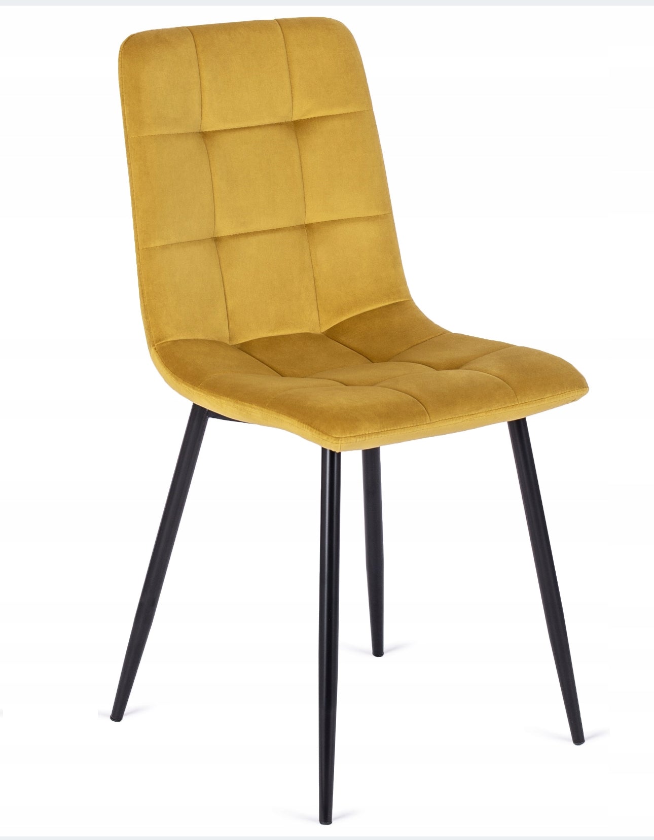 Upholstered Mustard Velor Kitchen Chairs