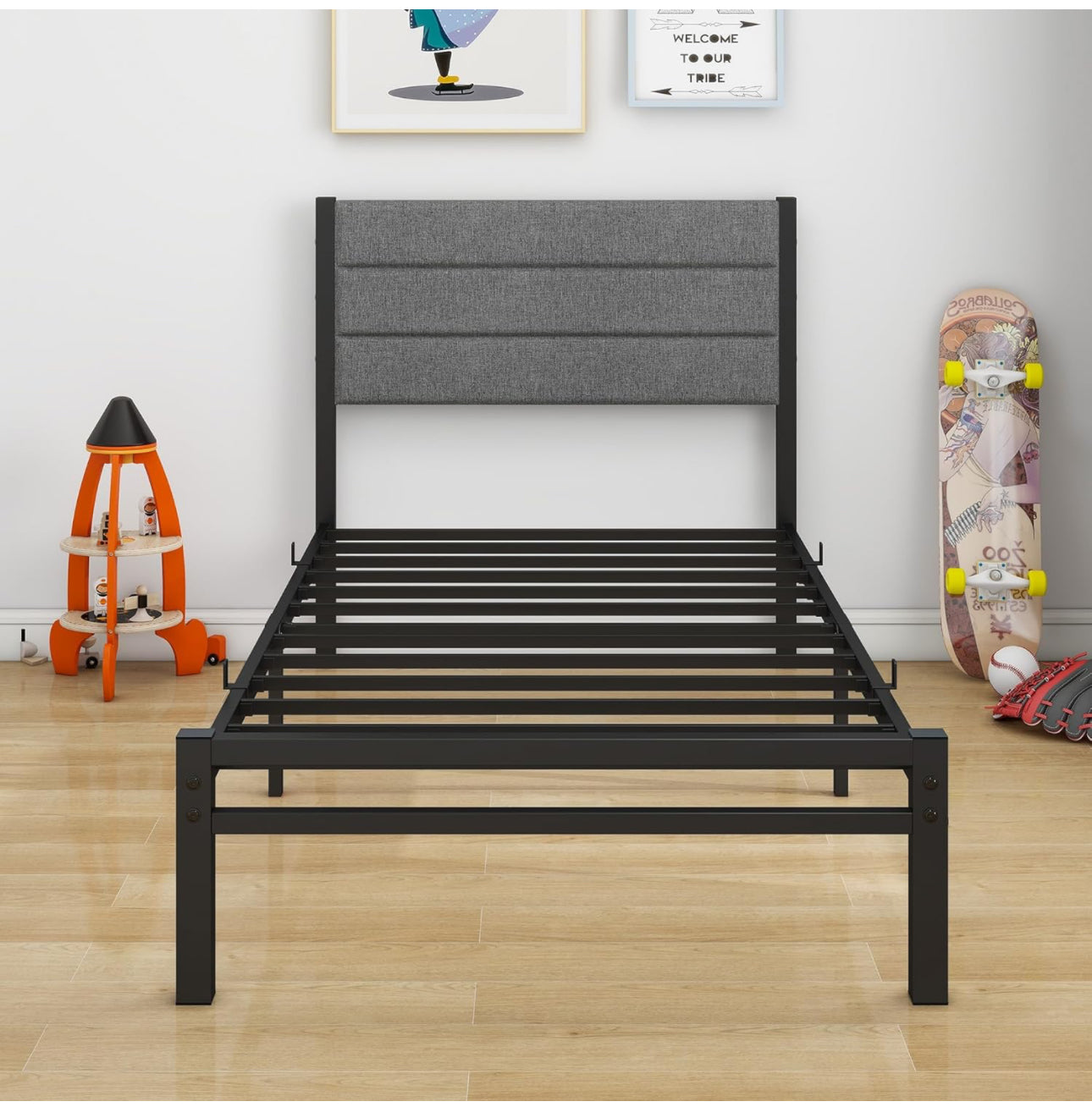 Single Bed Frame Upholstered
