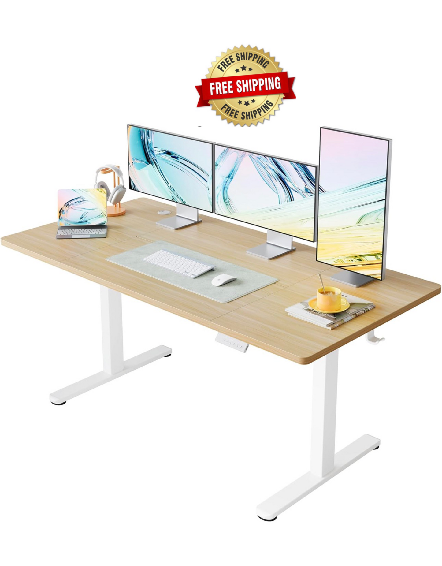 Standing Desk with USB Charging Port, 160 x 80 cm,