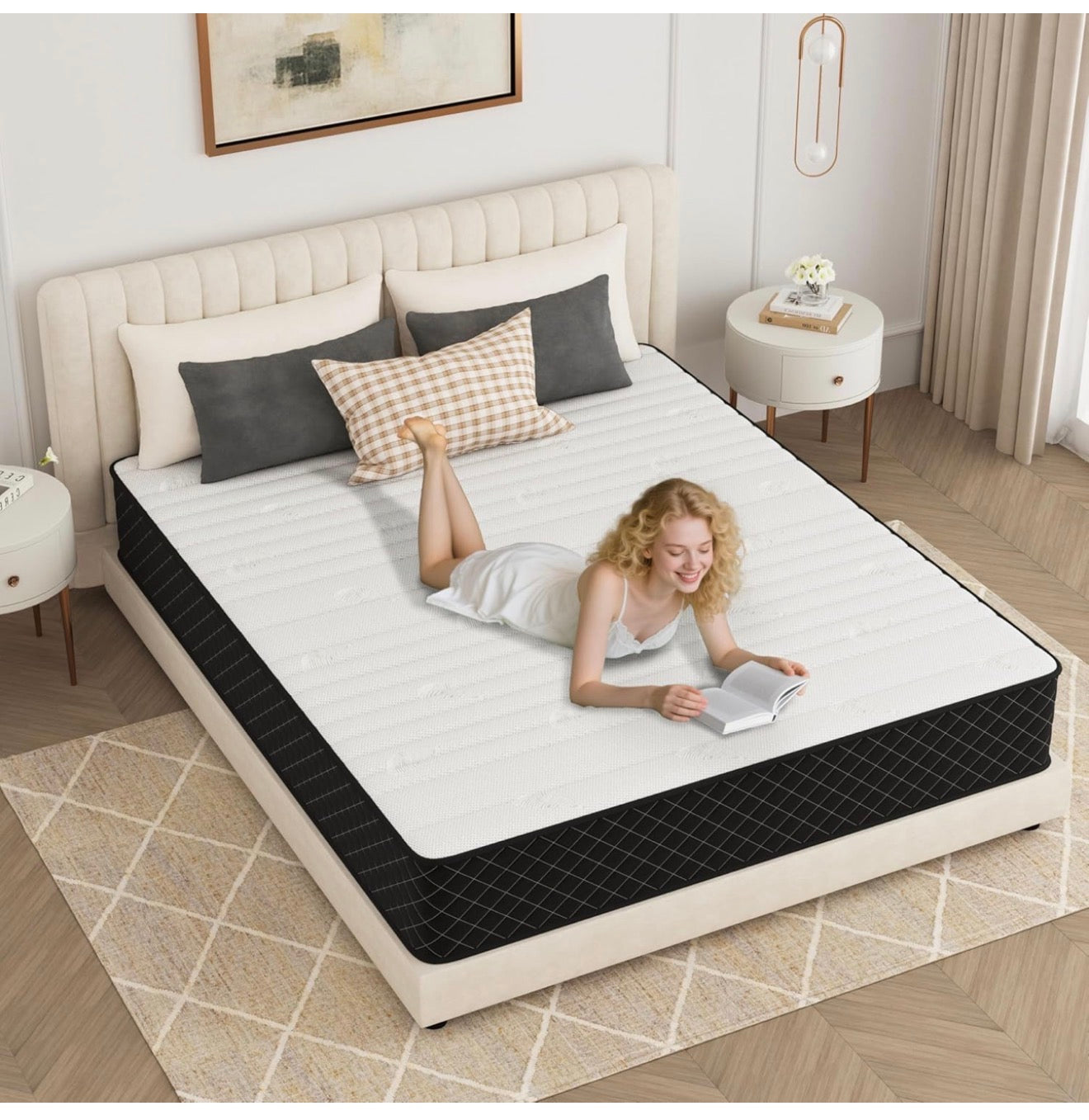 4FT6 Double Mattresses – 25cm Extra Firm Support, Pressure Relief, Breathable Cover, Motion Isolation & Edge Support, OEKO-TEX® Certified, 135x190cm– Pocket Spring