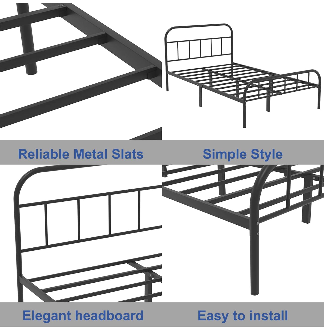 Double Metal Bed Frame with Large Storage Space