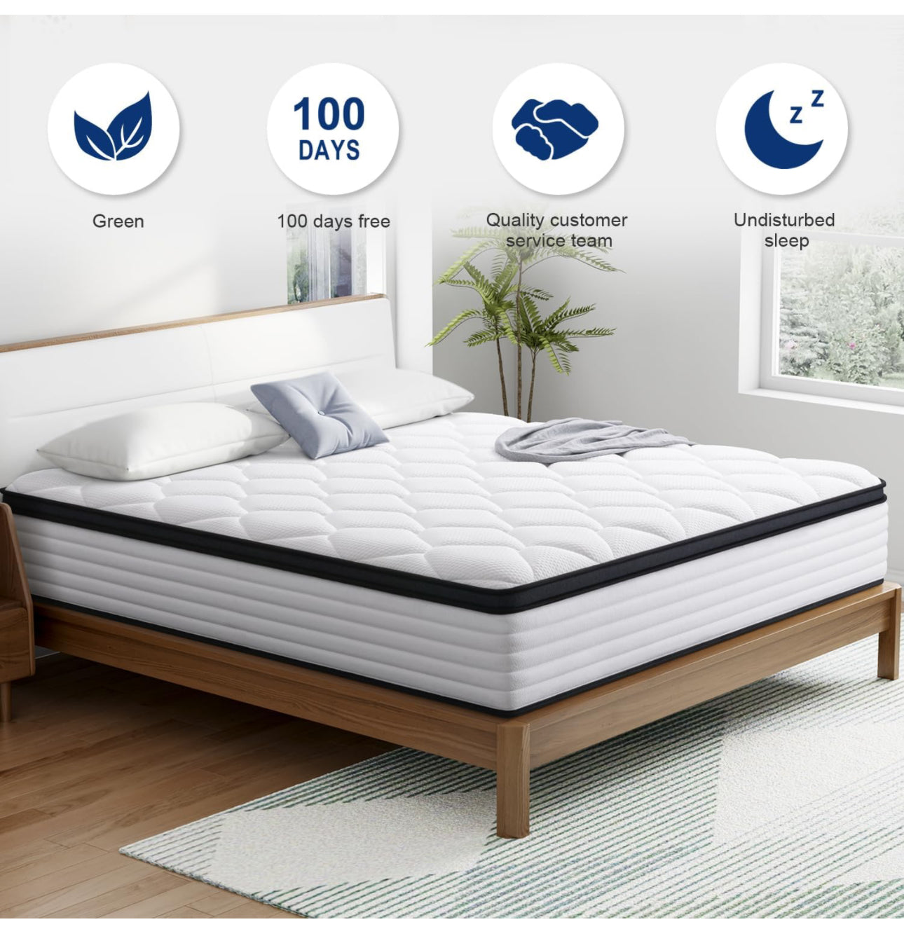 King Mattress, 22cm Memory Foam Pocketed Coil