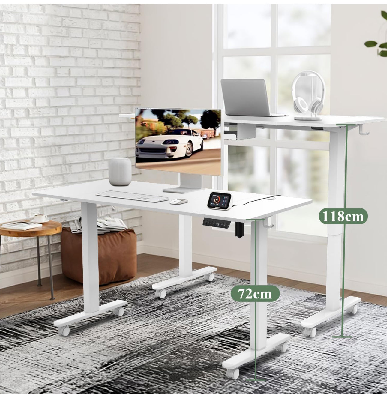 160 x 80cm Electric Standing Desk with USB Charging Port